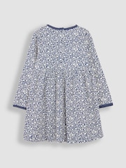 JoJo Maman Bébé Navy Blue Ditsy Floral Dress - Image 2 of 3