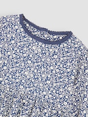 JoJo Maman Bébé Navy Blue Ditsy Floral Dress - Image 3 of 3
