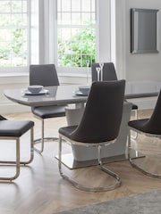 Julian Bowen Dusk Grey Como High Gloss Extending Table - Image 1 of 6