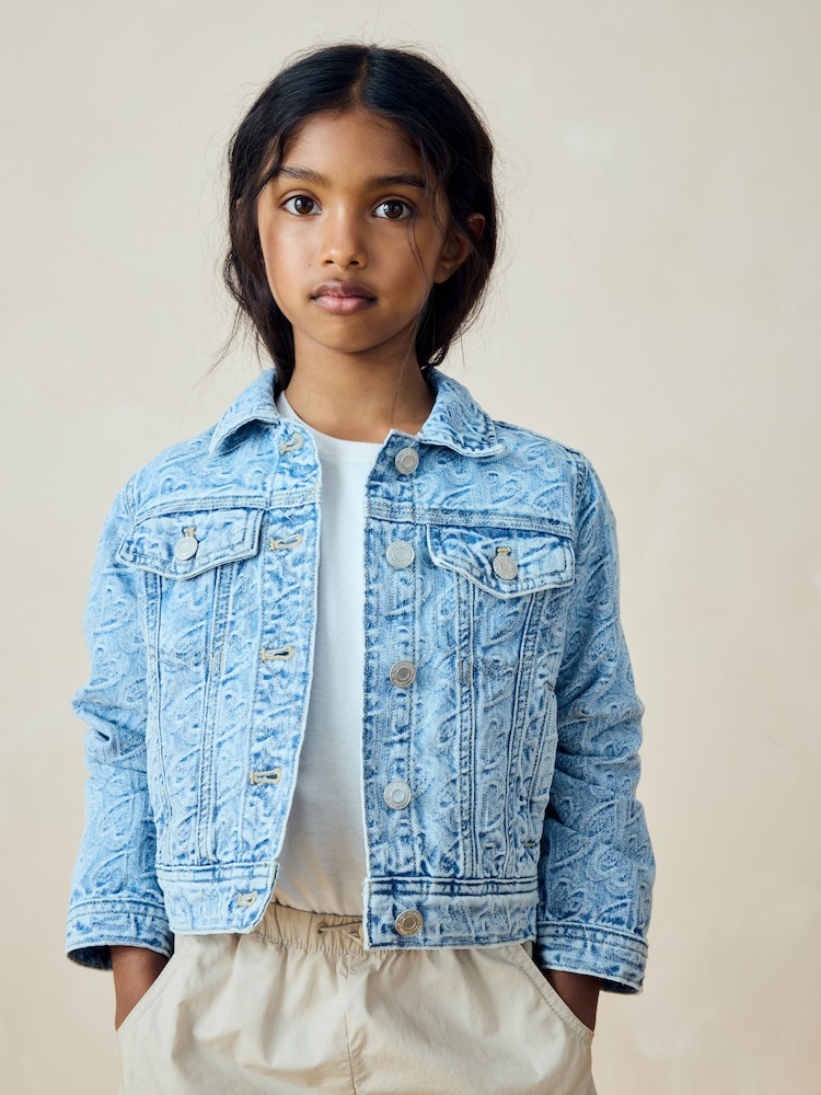 Mid Blue Denim Denim Heart Western 100% Cotton Jacket (3-16yrs) - Image 1 of 10