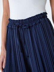 Roman Blue Pleated Wide Leg Trousers - Image 5 of 5