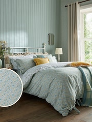 Laura Ashley Newport Blue 200 Thread Count Loveston 100% Cotton Duvet Cover and Pillowcase Set - Image 1 of 5