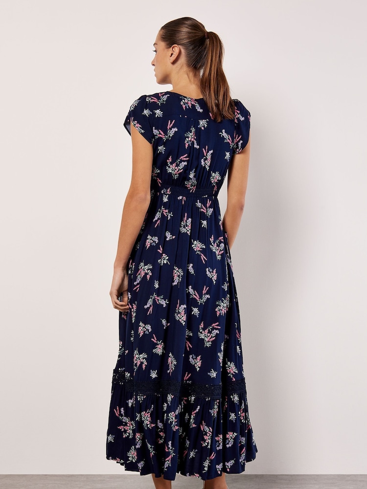 Apricot Blue Botanical Bunches Maxi Dress - Image 4 of 4