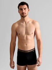 Ted Baker Black Cotton Trunks 3 Pack - Image 2 of 8