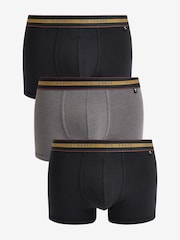 Ted Baker Black Cotton Trunks 3 Pack - Image 3 of 8