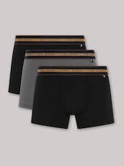 Ted Baker Black Cotton Trunks 3 Pack - Image 4 of 8