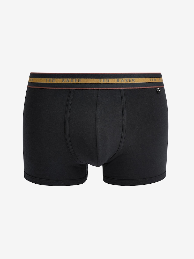 Ted Baker Black Cotton Trunks 3 Pack - Image 8 of 8