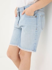 FatFace Blue Denim Bermuda Shorts - Image 4 of 5