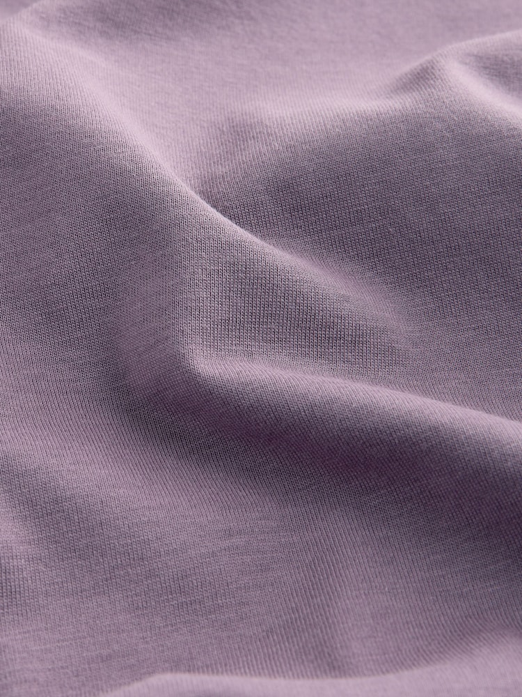 Lavender Purple Long Sleeve Crew Neck 100% Cotton T-Shirt - Image 8 of 8
