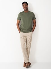 Crew Clothing Green Plain 100% Cotton Classic T-Shirt - Image 1 of 4