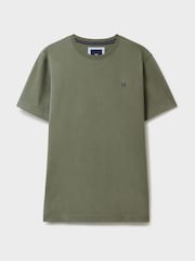 Crew Clothing Green Plain 100% Cotton Classic T-Shirt - Image 4 of 4