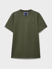 Crew Clothing Green Plain 100% Cotton Classic T-Shirt - Image 5 of 5