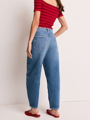 Dark Blue Dart Detail Barrel 100% Cotton Jeans - Image 3 of 7