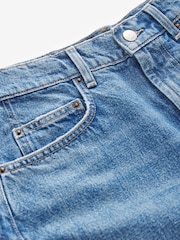 Dark Blue Dart Detail Barrel 100% Cotton Jeans - Image 7 of 7