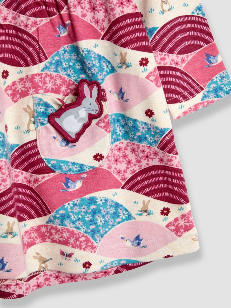 JoJo Maman Bébé Purple Bunny Hills Button Front Dress - Image 3 of 3