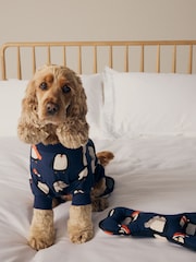 Navy Blue Matching Family Pets Christmas Penguin Pyjamas - Image 1 of 7