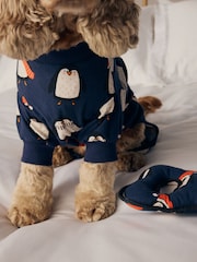 Navy Blue Matching Family Pets Christmas Penguin Pyjamas - Image 3 of 7
