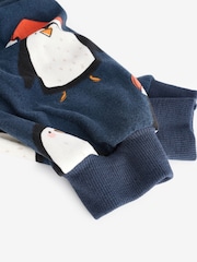 Navy Blue Matching Family Pets Christmas Penguin Pyjamas - Image 6 of 7