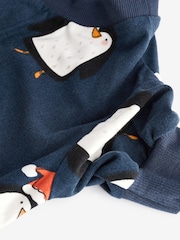 Navy Blue Matching Family Pets Christmas Penguin Pyjamas - Image 7 of 7