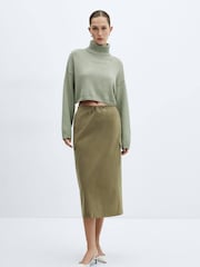 Mango Brown Long Cargo Skirt With Pocket - Image 1 of 6