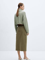 Mango Brown Long Cargo Skirt With Pocket - Image 2 of 6