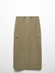 Mango Brown Long Cargo Skirt With Pocket - Image 5 of 6