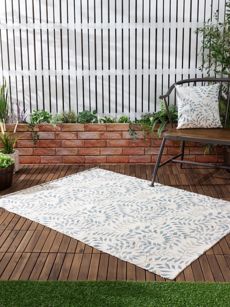 Evans Lichfield Green Vinea Floral Outdoor/Indoor Washable Rug - Image 1 of 3