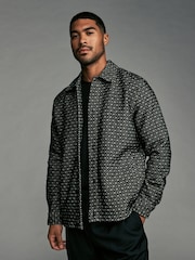 Black/White Tapestry Shacket Overshirt - Image 1 of 8