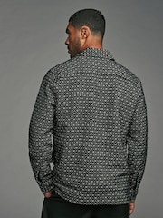Black/White Tapestry Shacket Overshirt - Image 2 of 8