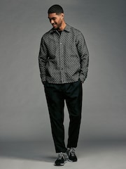 Black/White Tapestry Shacket Overshirt - Image 3 of 8