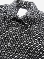Black/White Tapestry Shacket Overshirt - Image 6 of 8