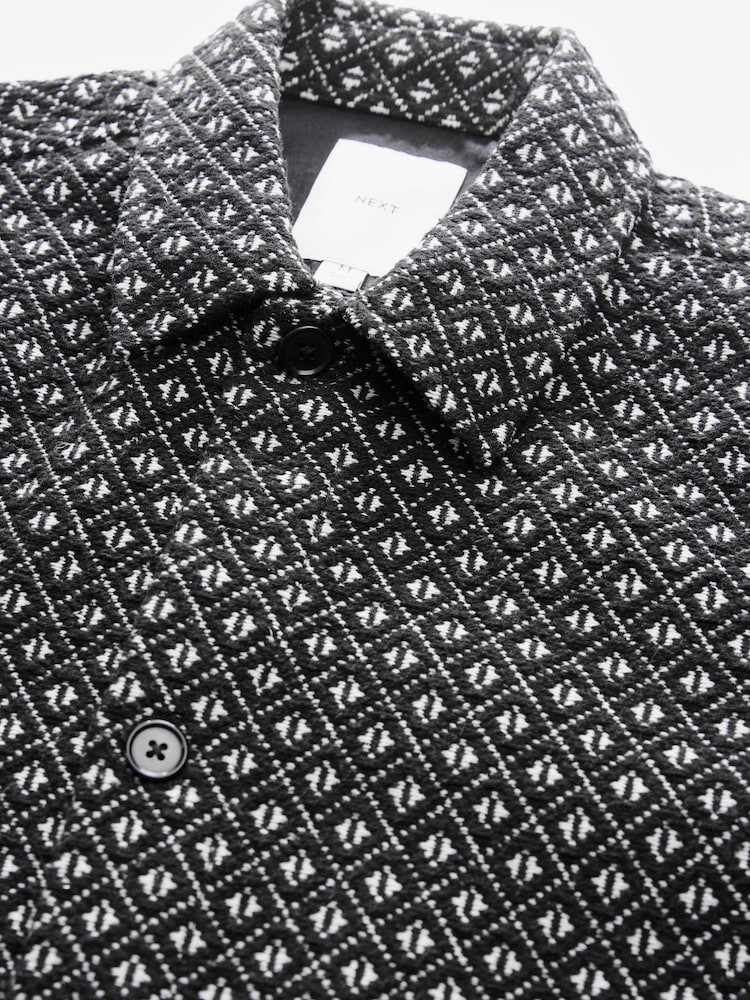 Black/White Tapestry Shacket Overshirt - Image 6 of 8