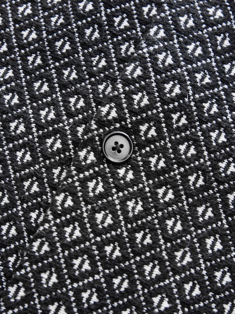 Black/White Tapestry Shacket Overshirt - Image 8 of 8