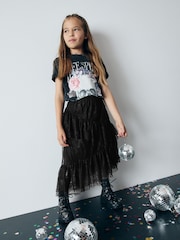 Black Lace Tiered Skirt (3-16yrs) - Image 1 of 8