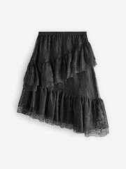 Black Lace Tiered Skirt (3-16yrs) - Image 6 of 8