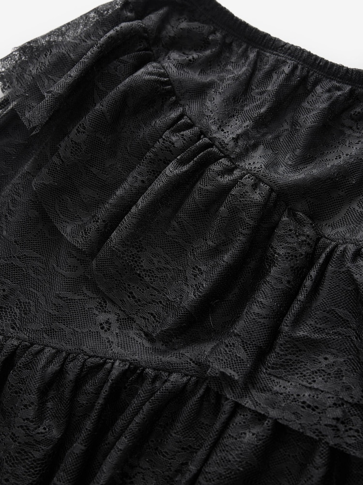 Black Lace Tiered Skirt (3-16yrs) - Image 8 of 8