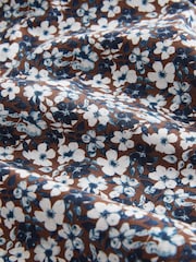 Chocolate Brown Floral Slim Fit Signature Single Cuff 100% Cotton Formal Shirt - Image 7 of 8