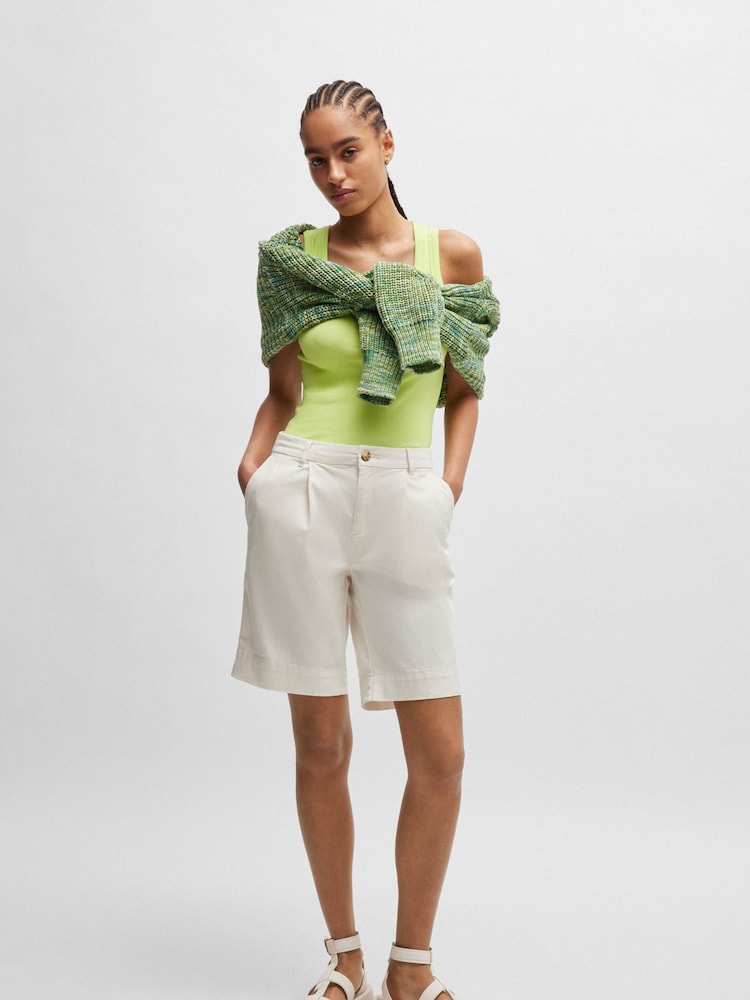 BOSS Green Slim Fit Stretch Ribbed Scoop Neck Vest - Image 2 of 5