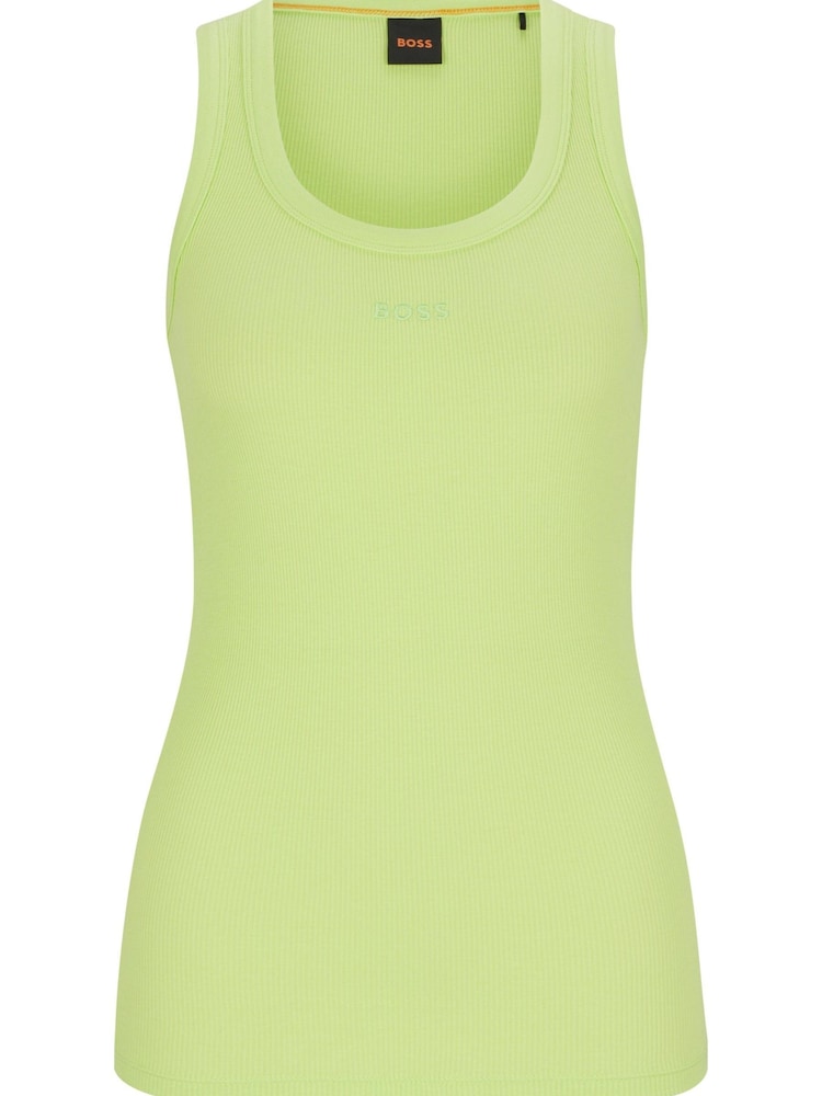 BOSS Green Slim Fit Stretch Ribbed Scoop Neck Vest - Image 5 of 5