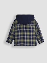 JoJo Maman Bébé Navy Blue Check Hooded Jacket - Image 2 of 3