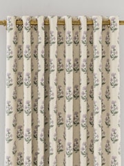 Joules Oat/Lilac Chamomile Blackout Eyelet Curtains - Image 2 of 2