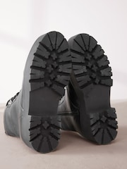 Black Signature Leather Forever Comfort® Chunky Lace Up Boots - Image 7 of 10