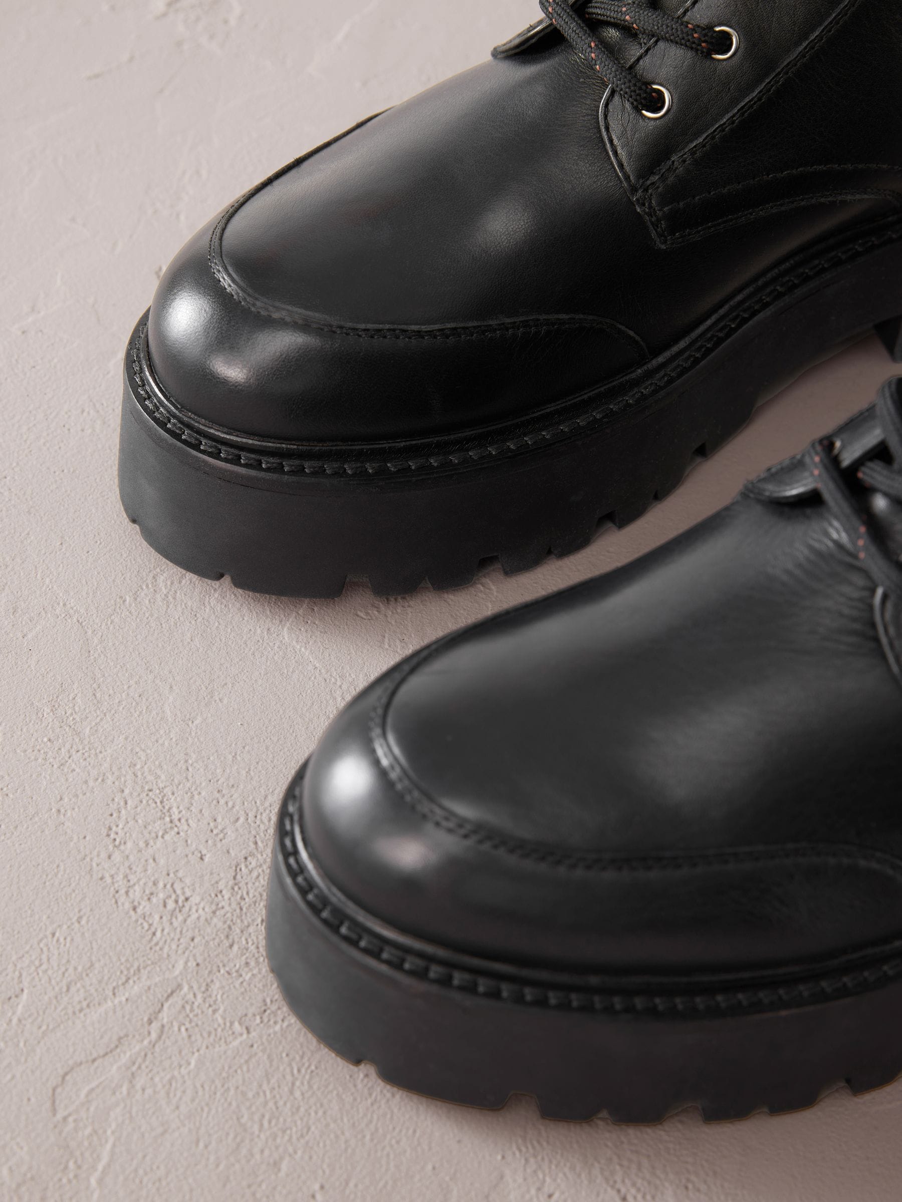 Buy Black Signature Leather Forever Comfort® Chunky Lace Up