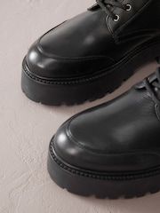 Black Signature Leather Forever Comfort® Chunky Lace Up Boots - Image 9 of 10