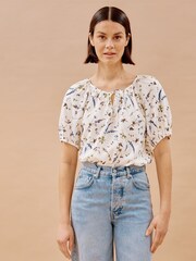 Albaray Sprig Pressed Floral White Blouse - Image 1 of 4