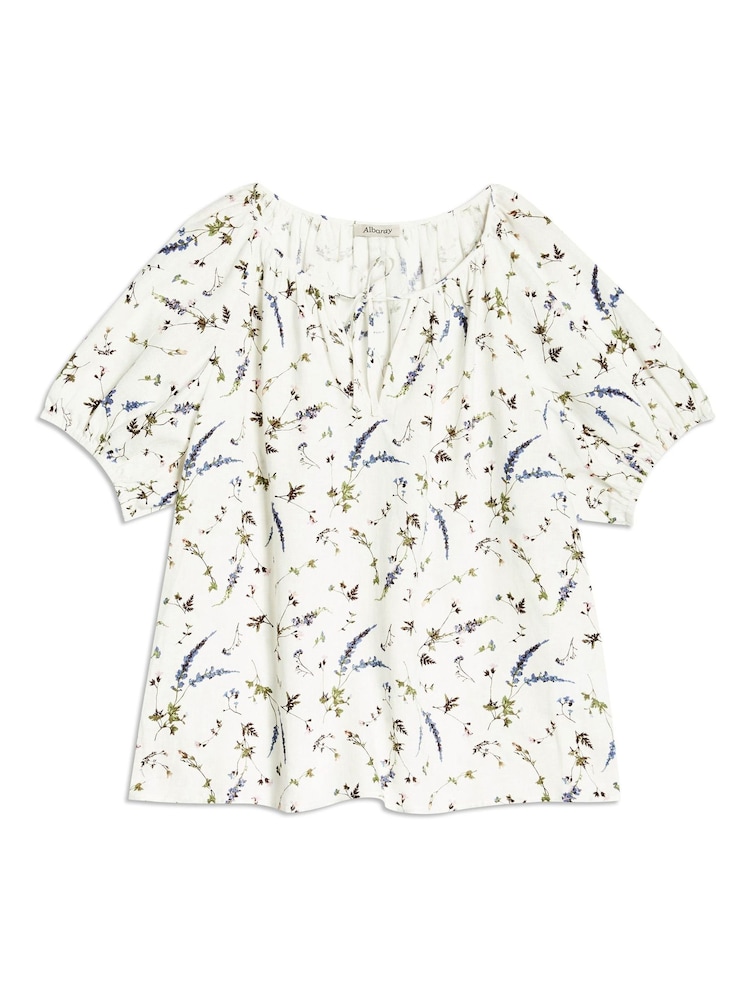 Albaray Sprig Pressed Floral White Blouse - Image 4 of 4
