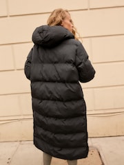 Charcoal Grey Premium Long Padded Hooded Coat - Image 3 of 8