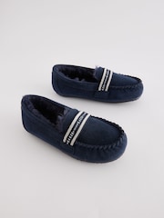 Baker by Ted Baker Boys Navy Moccasin Slippers - Image 2 of 5