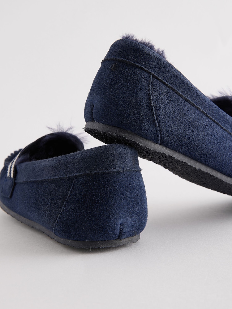 Baker by Ted Baker Boys Navy Moccasin Slippers - Image 4 of 5