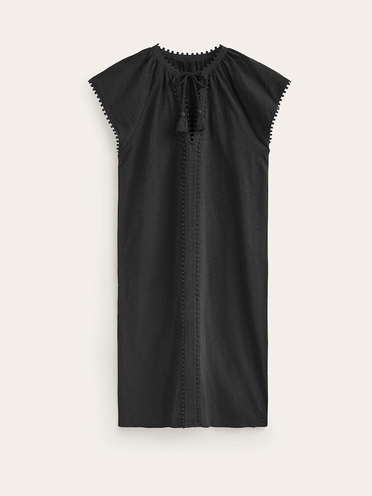 Boden Black 100% Cotton Millie Pom Dress - Image 5 of 5